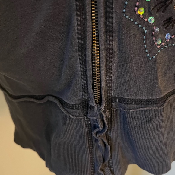 Vertigo Paris Grey embellished sweatshirt Large worn once hoodie - Picture 6 of 12